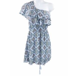 Moon River One-Shoulder Blue Patterned Dress size XS